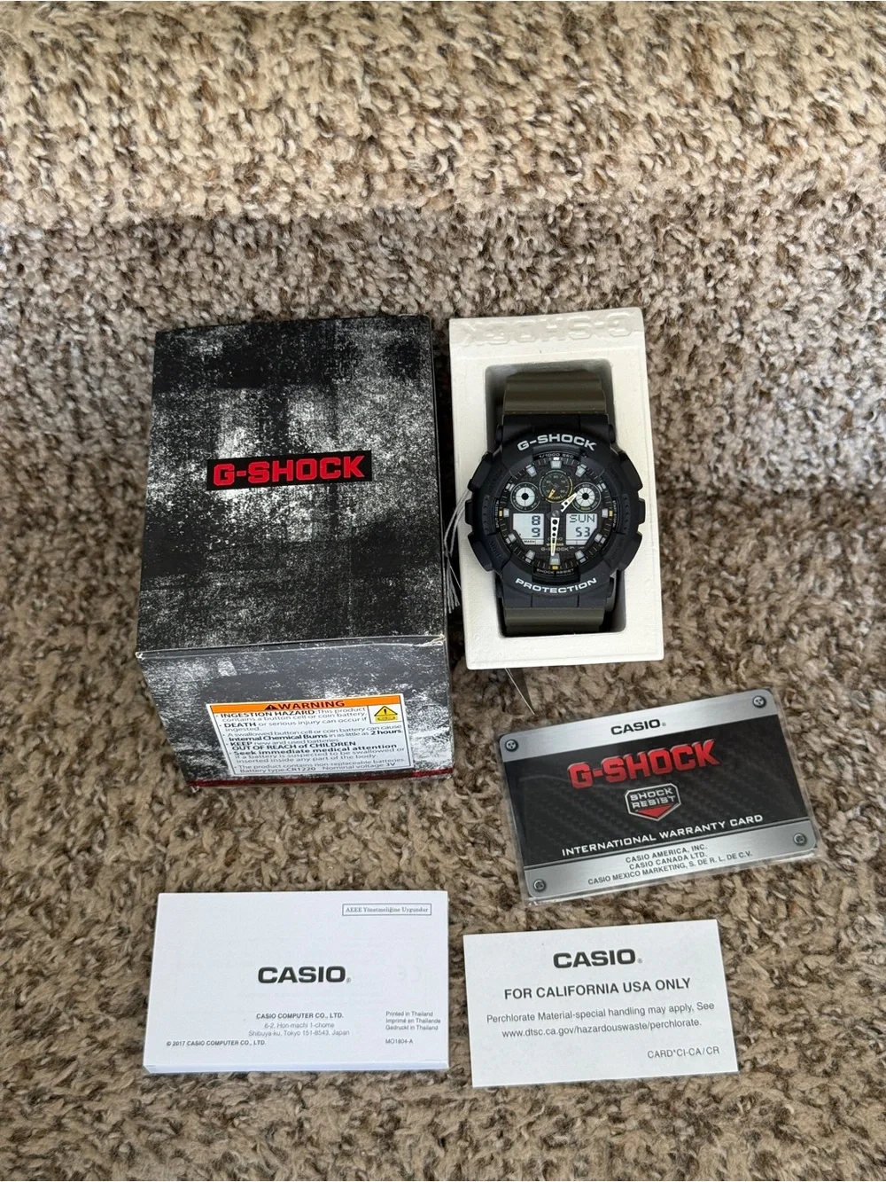 G-Shock Men's Casio Black & Olive Analog Digital Watch